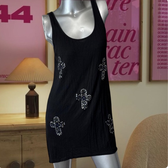 Candy Couture Vintage Y2K Cross Jewelled Dress - Picture 1 of 6